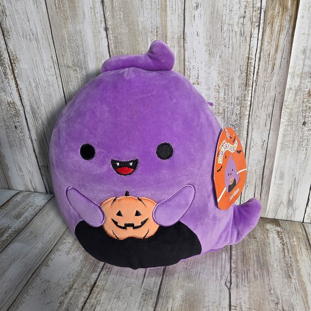 Squishmallows Jordon the Purple Ghost with Pumpkin Halloween Plush 12 inch NWT - Picture 5 of 5